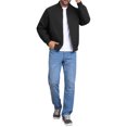 thumbnail image 2 of Chaqueta Bomber INSPIRE CHIC para hombre, abrigo de otoño, cierre completo, puños acanalados, chaqueta de béisbol, color negro, 2 of 6