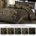 thumbnail image 5 of Chezmoi Collection Royal Luxury Jacquard Floral Comforter Set, Oversized Queen, Coffee/Gold, 7-Piece, 5 of 9
