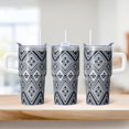 thumbnail image 2 of 20oz Insulated Coffee Tumbler with Lid & Straw - Stainless Steel Double Wall Vacuum Travel Mug, Leakproof Thermal Cup for Hot/Cold Beverages, Bohemian, 2 of 5