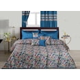 thumbnail image 2 of WPM Designer Collection Bedding Set 7 Piece Royal Blue Jungle Forest Bird print Luxurious Bed In a Bag QUEEN size comforter includes 1 Comforter, 2 Shams, 1 Bedskirt, 3 Décorative Pillows…, 2 of 7