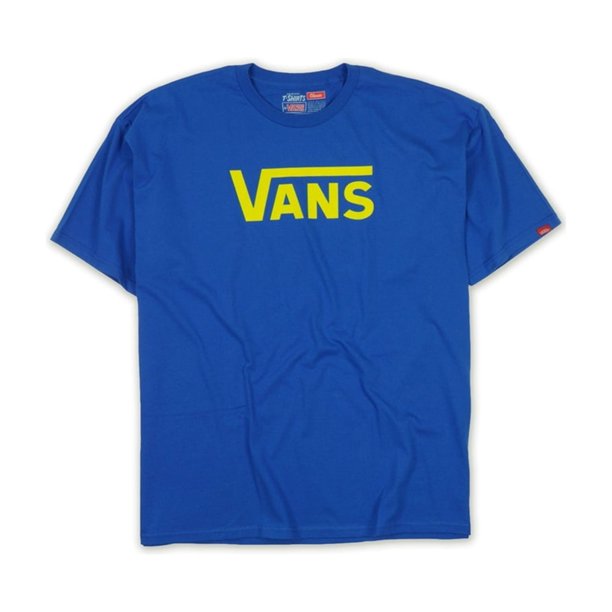 Vans Classic Logo Graphic playera para hombre, azul, mediano Vans Camiseta gráfica