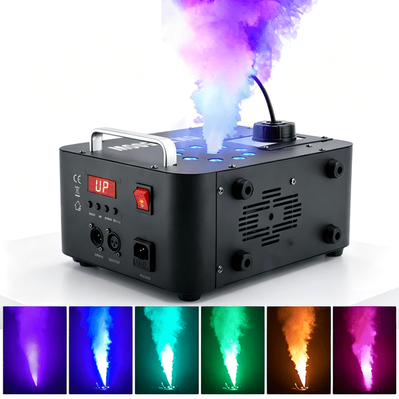 VIPQV Fog Machine 1500W, Wedding Smoke Machine with Remote Control and LED Light for Christmas Thanksgiving Party Stage