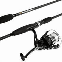 Black Open Face Bait Cast Spinning Combo, 78 Inch 2-Piece Rod and Reel Set