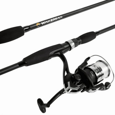 Black Open Face Bait Cast Spinning Combo, 78 Inch 2-Piece Rod and Reel Set