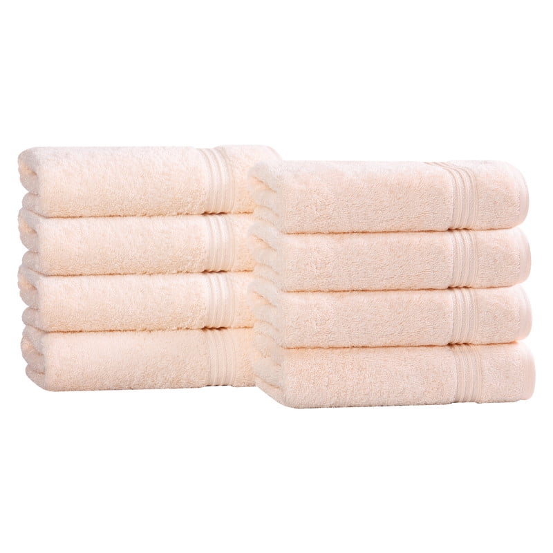 Superior Egyptian Cotton Absorbent Peach Hand Towel Set of 8