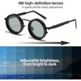 thumbnail image 3 of Adjustable Tint Sunglasses,1-9 Gears Steampunk Retro Metal Round Polarized Glasses with ND Filter Lenses for Men and Women, 3 of 9