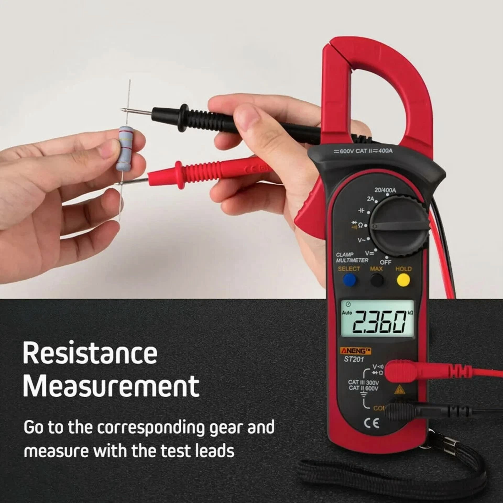 CIRCLE- Digital Multimeter Tester Ac Dc Volt Ohm Amp Clamp Meter Auto Range Lcd Handheld