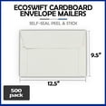 thumbnail image 2 of EcoSwift Brand Premium Self-Seal Rigid Cardboard Mailer 250GSM, 12.5 in. x 9.5 in., White, 500-Pack, 2 of 8