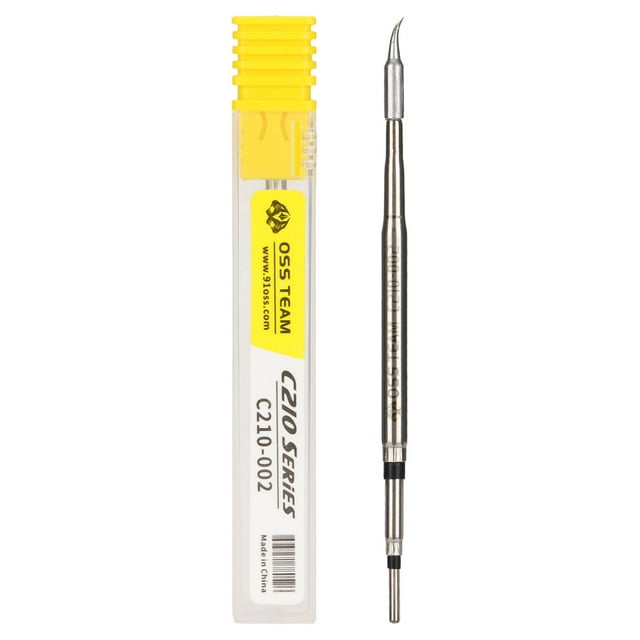 Puntas de pistola para soldar universales C210-002 puntas curvas para herramienta de consumibles de soldadura con mango de estación de soldadura T210 T26
