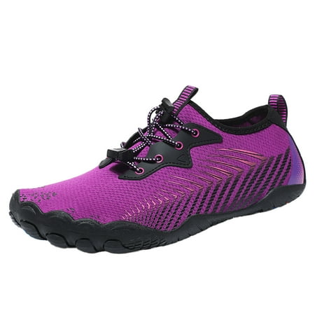 OJSFQUFP Womens Shoes Couple Women Outdoor Mountaineering Casual Sport Shoes Lace Up Beach Running Breathable Soft Bottom Shoes Dress Shoes Women Purple 38