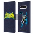 thumbnail image 1 of Head Case Designs Officially Licensed Batman DC Comics Logos Classic Distressed Leather Book Wallet Case Cover Compatible with Samsung Galaxy S10, 1 of 6