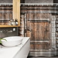 thumbnail image 3 of Vintage Stall Shower Curtain, Rustic Wooden Door of Old Barn in Farmhouse Countryside Village Aged Rural Life Image, Fabric Bathroom Decor Set with Hooks, 54" W x 78" L, Brown Grey, 3 of 8