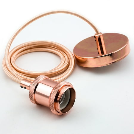Gold Modern Ceiling Light Fantado Modern SoHo Metal Rose Gold Hardwire Ceiling Pendant Light Fixture Cord Kit w/ 6FT Braided Cloth, Polished Finish by PaperLanternStore ()