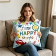 thumbnail image 1 of Aufmer Letter Printed Reading Theme Cushion Cover Literary Element Design Soft Fabric Texture For Home Living Room Sofa Bedroom Study Space Decor(45*45cm), 1 of 9