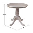 thumbnail image 4 of International Concepts K09-30RT Solid Wood Round Pedestal Dining Table  Washed Gray Taupe, 4 of 4
