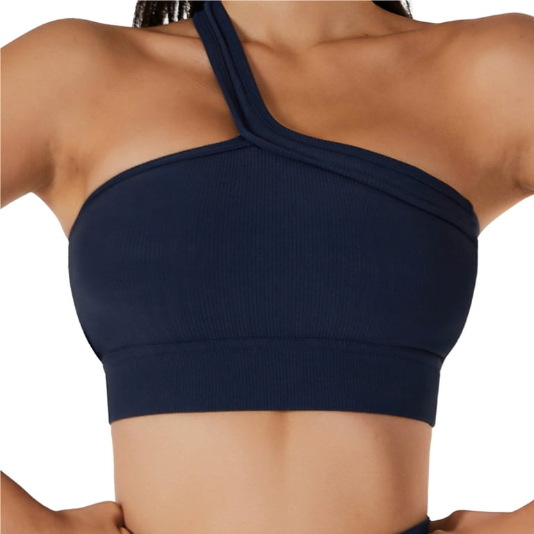 fanshao Women Sports Bra One Shoulder Beautiful Back Full Cup