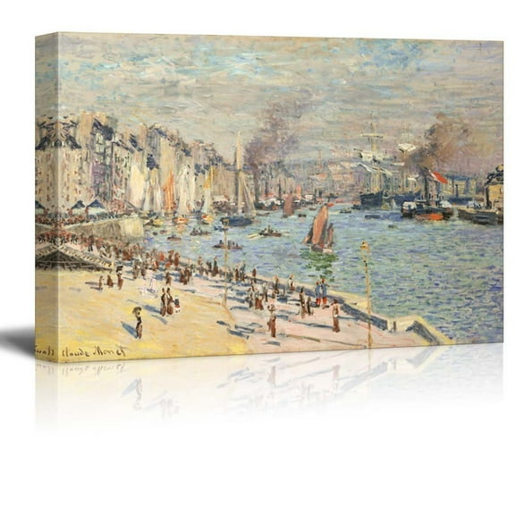Wall26 Port of Le Havre by Claude Monet - Impressionist Modern Art - Canvas Art Home Decor - 32x48 inches