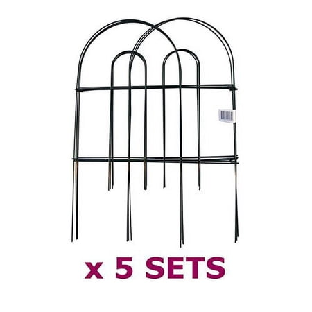 MTB Green Garden Border Folding Fence Lawn Yard Fence 24 Inch x 10 Feet,Pack of 5 set, Overall Length 50 Feet,Landscape Panel,Folding Patio Fences Flower Bed Pet Barrier Section Panel Decora