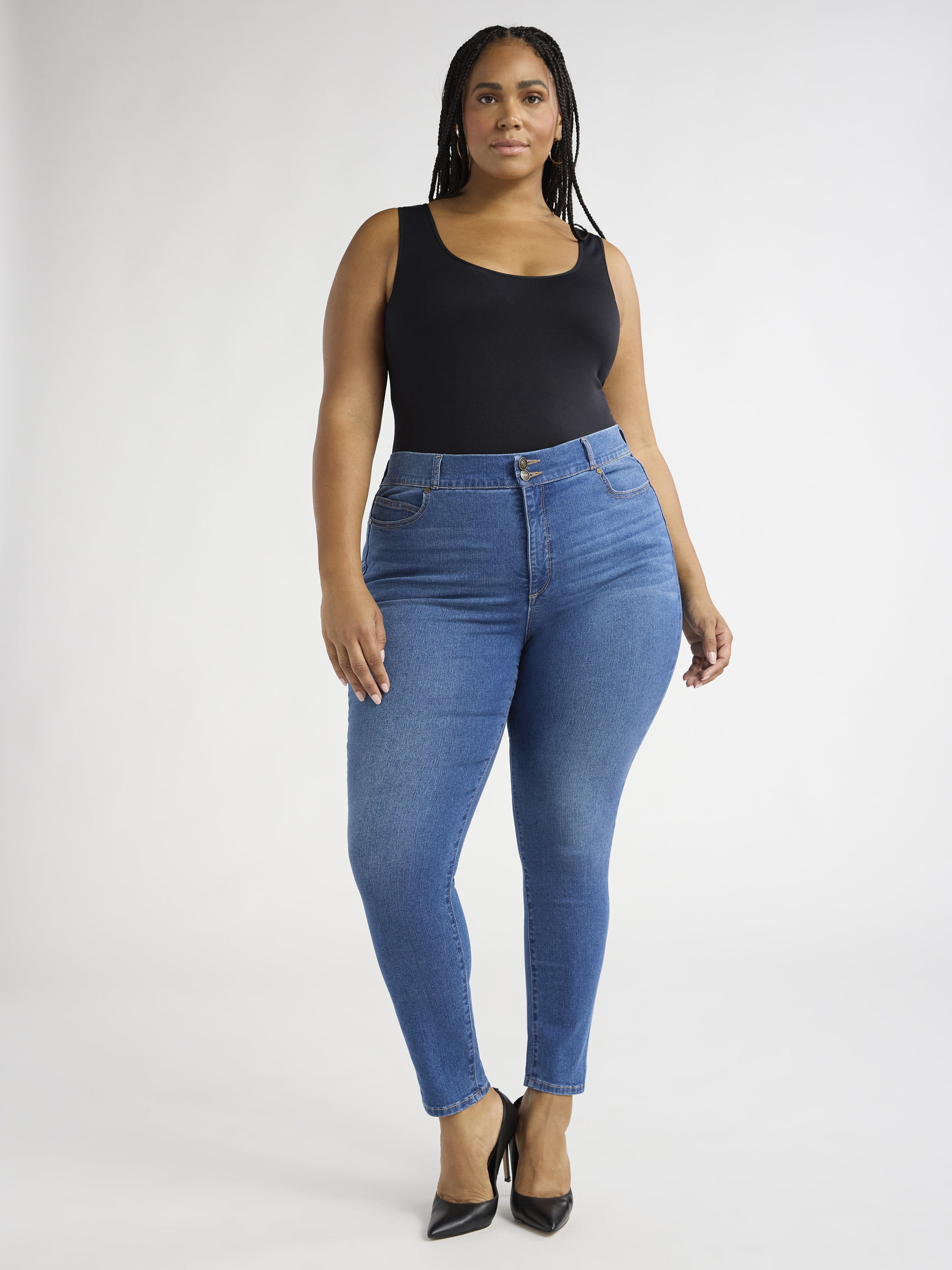 Sofia Jeans Women's and Women's Plus Eva Contouring Skinny High Rise Ankle Jeans, 25" and 27" Inseams, Sizes 0-28