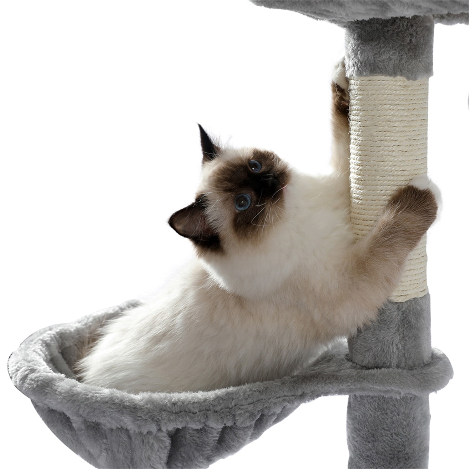 Pefilos 56" Cat Tree for Indoor Cats, Cat Condo for Multiple Cats, Cat Tree Tower for Adult Cats with Padded Plush Perch and Cozy Basket, Gray Pefilos 56" Cat Tree for Indoor Cats, Cat Condo for Multiple Cats, Cat Tree Tower for Adult Cats with Padded Plush Perch and Cozy Basket, Gray