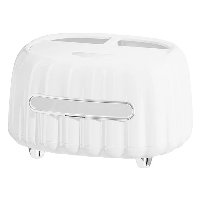 COM1950s Plastic Tissue Box Cover and Organizer, Conceals Standard Box, Multipurpose Storage for Desk, Remote, Home Decor