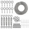 thumbnail image 1 of Kit para colgar cuerdas de acero inoxidable, kit para colgar cables/alambres de jardín/rollo de valla de luces de hadas para exteriores (3 MCI, 1 of 3