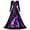 B-Purple3, variant on Witch Dress for Women Halloween Long Sleeve Lace V Neck Vintage Gothic Maxi Dress Allover Halloween Print Haunted House A Line Party Dress