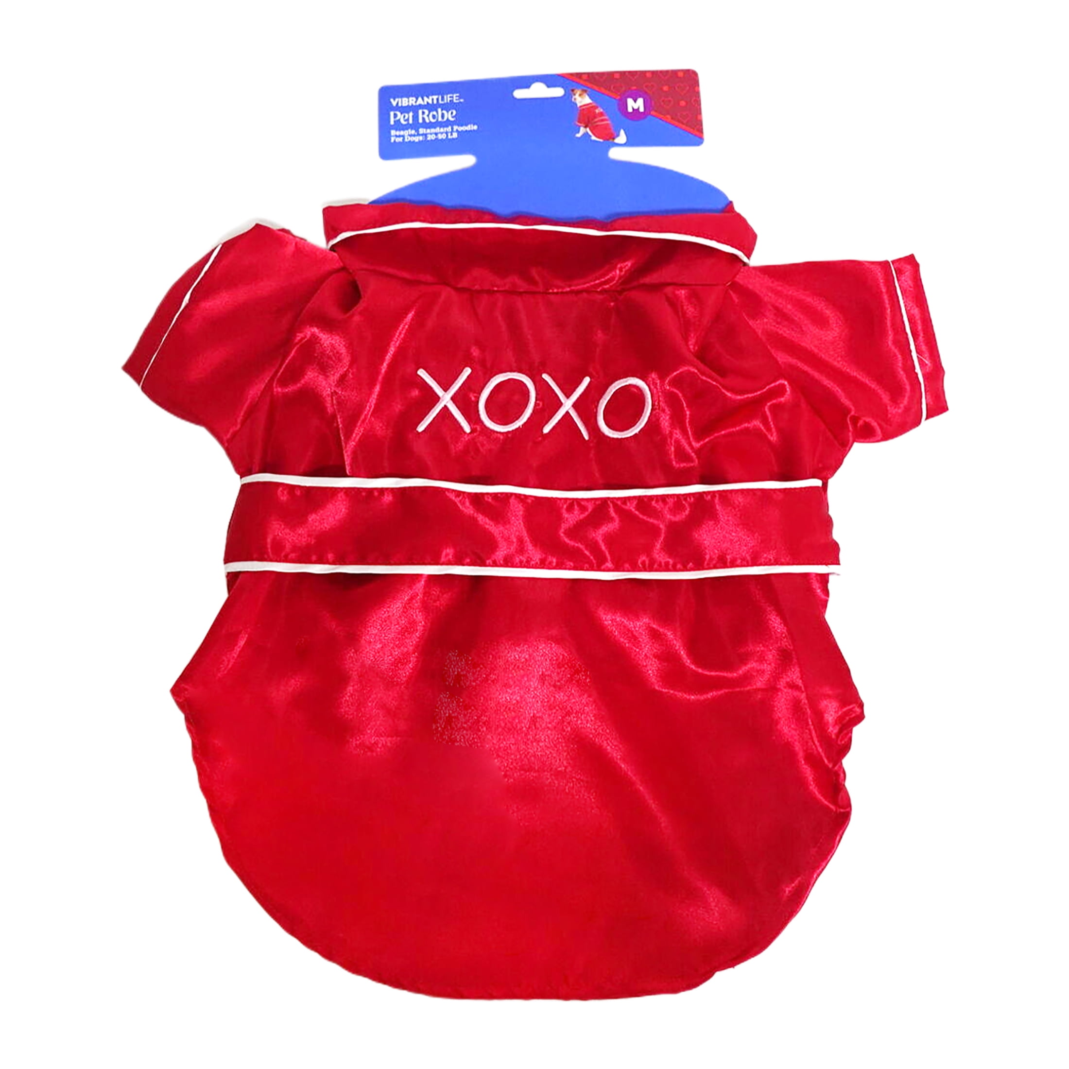 Vibrant Life Valentine's Day Pet Robe, XOXO, Red, Medium