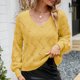 thumbnail image 2 of Blusa de manga larga de color sólido con cuello en V de moda sexy casual para mujer Pompotops hdfakjf11250, 2 of 4