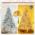 thumbnail image 5 of Topbuy 7 FT Pre-lit Artificial Christmas Tree Hinged Snow-flocked Xmas Tree with 956 Branch Tips 450 Warm White LED Lights, 5 of 9