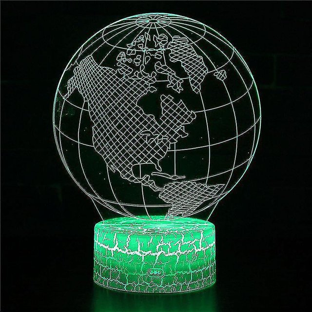 Lámpara De Ilusión Óptica 3D Luz De Noche Led, Lámpara De Noche Táctil De 7 Colores Mesa De Dormitorio Art Deco Niño N