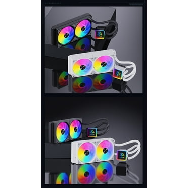 SNOWMAN Aio Liquid CPU Cooler ABS Materials Compatible with Intel and AMD CPU Efficient Control Pump Liquid Water Cooling. (240mm 2Fans Black)