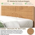 thumbnail image 3 of Brafabhome Bohemian King Bed Frame with Hand-Woven PE Rattan Headboard and Footboard, No Box Spring Needed, 1000lbs, 3 of 7