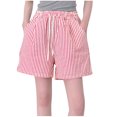 thumbnail image 2 of HongQid Womens Cotton Lounge Shorts Striped Ultra-Soft Comfy Stretch Pajama Shorts Elegant Sleepwear Red XL, 2 of 5