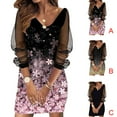thumbnail image 4 of Sonducket Vestido corto de encaje para mujer, manga larga, cuello en V, cena, compromiso, ropa de verano, vacaciones en la playa, accesorios de Type1 NO1, 4 of 5