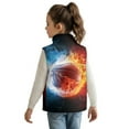 thumbnail image 3 of Pzuqiu Basketball Boys Zip Up Sleeveless Vest Polyester Practical Winter Lightweight Sleeveless Fleece Jacket with Pocket Comfortable Fall Outerwear Versatile for Boys 9-10, 3 of 7