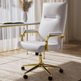 thumbnail image 6 of HomeZeer White and Gold Office Chair, Swivel High Back Executive Office Chair with Wheels and Arms, Memory Foam Leather Adjustable Height Computer Desk Chair for Home Office, 6 of 10