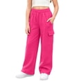 thumbnail image 2 of MLCDZ Sweatpants for Girls Wide Leg Baggy Sweat Pants Kids Casual Athletic Joggers Cute Teen Girl Clothes with Pockets Lightweight Back to School Trousers, 2 of 10