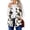 Khaki, variant on Women's Retro Print Warm Fleece Lined Cardigan Vest Coat Green XL