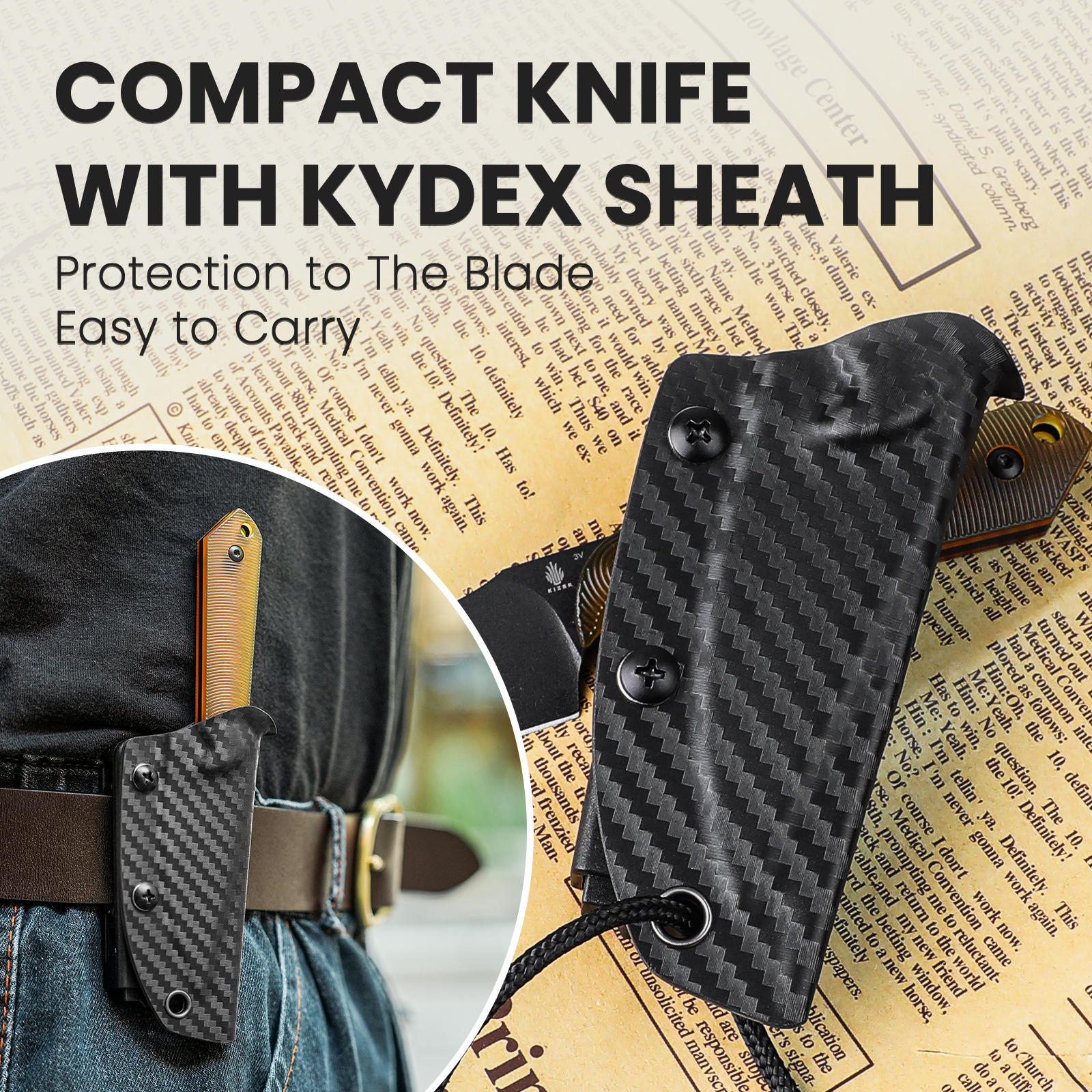 Kizer Harpoon Mini 3V Steel PEI Handle Pocket Tactical Knives 1040S5