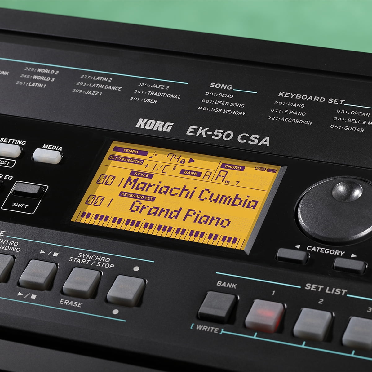 Korg EK-50 CSA Portable 61-Key Arranger Keyboard with Latin Styles