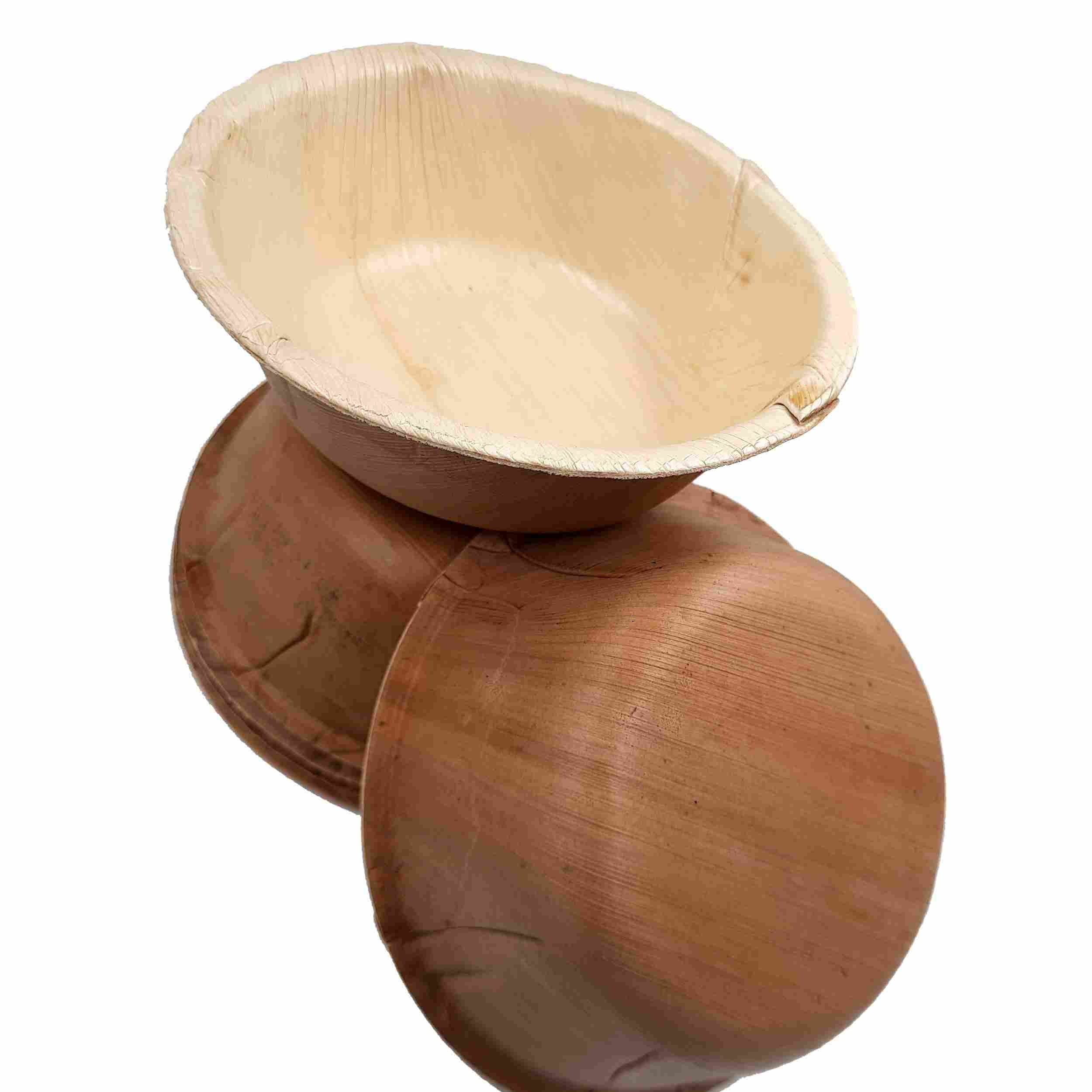 Dtocs Palm Leaf Bowl Set 5.5' Round (Pack 50) | Bamboo Bowl like Compostable Eco-friendly Disposable Bowls For Serving Soup, Fruit, Cereals, Salad