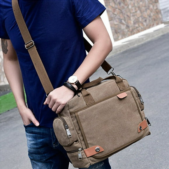 LSLJS Men's Canvas Messenger Shoulder Bag Crossbody Sling Briefcase Bags Satchel Co, Casual Chest Bag Clearance