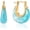 Round-Blue, variant on Leander Vintage Chunky Hoop Earrings for Women, 14K Gold Plated Resin Hollow Drop Earrings, Lightweight Hypoallergenic Stainless Steel Statement Jewelry Gift for Her