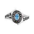 thumbnail image 2 of Order Now for 2025 Graduation, Freestyle Women's Platinum over Sterling Silver Birthstone Classic Class Ring, Personalized, High School or College Graduation, 2 of 8
