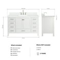 thumbnail image 4 of ARIEL Cambridge 54" White Bathroom Vanity, 1.5" Edge Carrara White Quartz Countertop & Splash, Rectangular Sink, 2 Soft Closing Doors, 9 Full Extension Dovetail Drawers, Brushed Nickel, 4 of 8