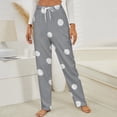thumbnail image 3 of Simple Gray And White Polka Dots Winter Female Pants Flannel High Waist Women Pants Lady Warm Straight Leg Plush Trousers, 3 of 7