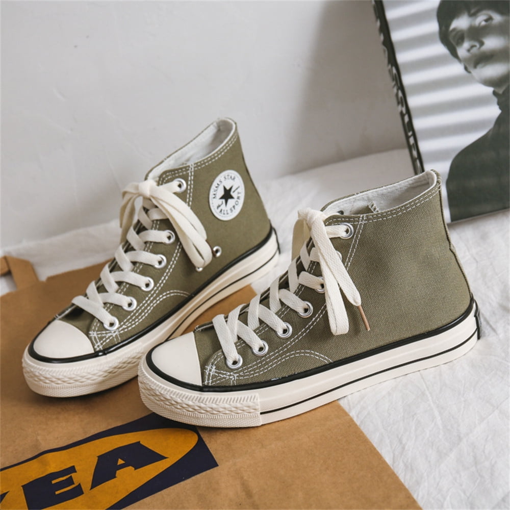 Women's High Top Canvas Sneaker Shoes Classic Fashion Lace ups Sneakers 
