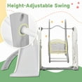 thumbnail image 4 of 5 in 1 Toddler Slide and Swing Set, Kids Playground Climber Slide Playset with Basketball Hoop and Toy Storage Space, Height Adjustable Swing, White, 4 of 9