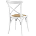 thumbnail image 3 of Modern Urban Contemporary Dining Side Chair, White Wood, 3 of 4